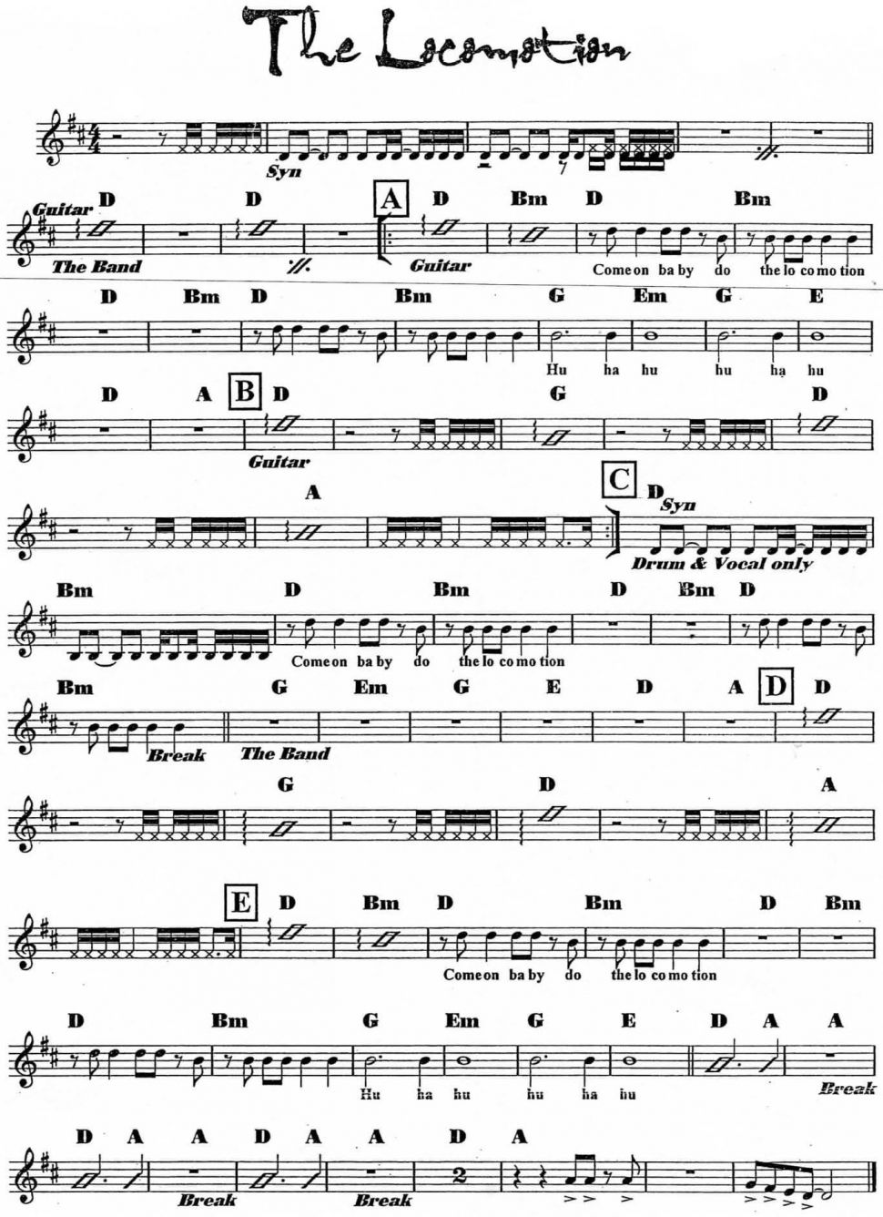 The Loco Motion sheet