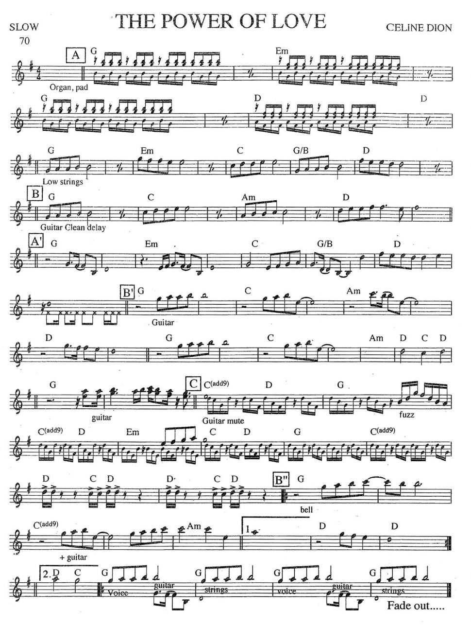 The Power Of Love sheet