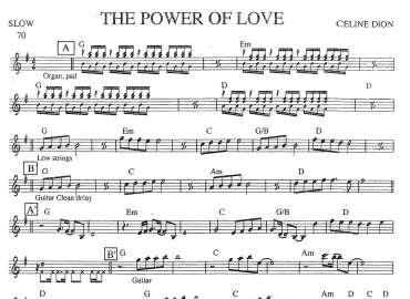 The Power Of Love sheet