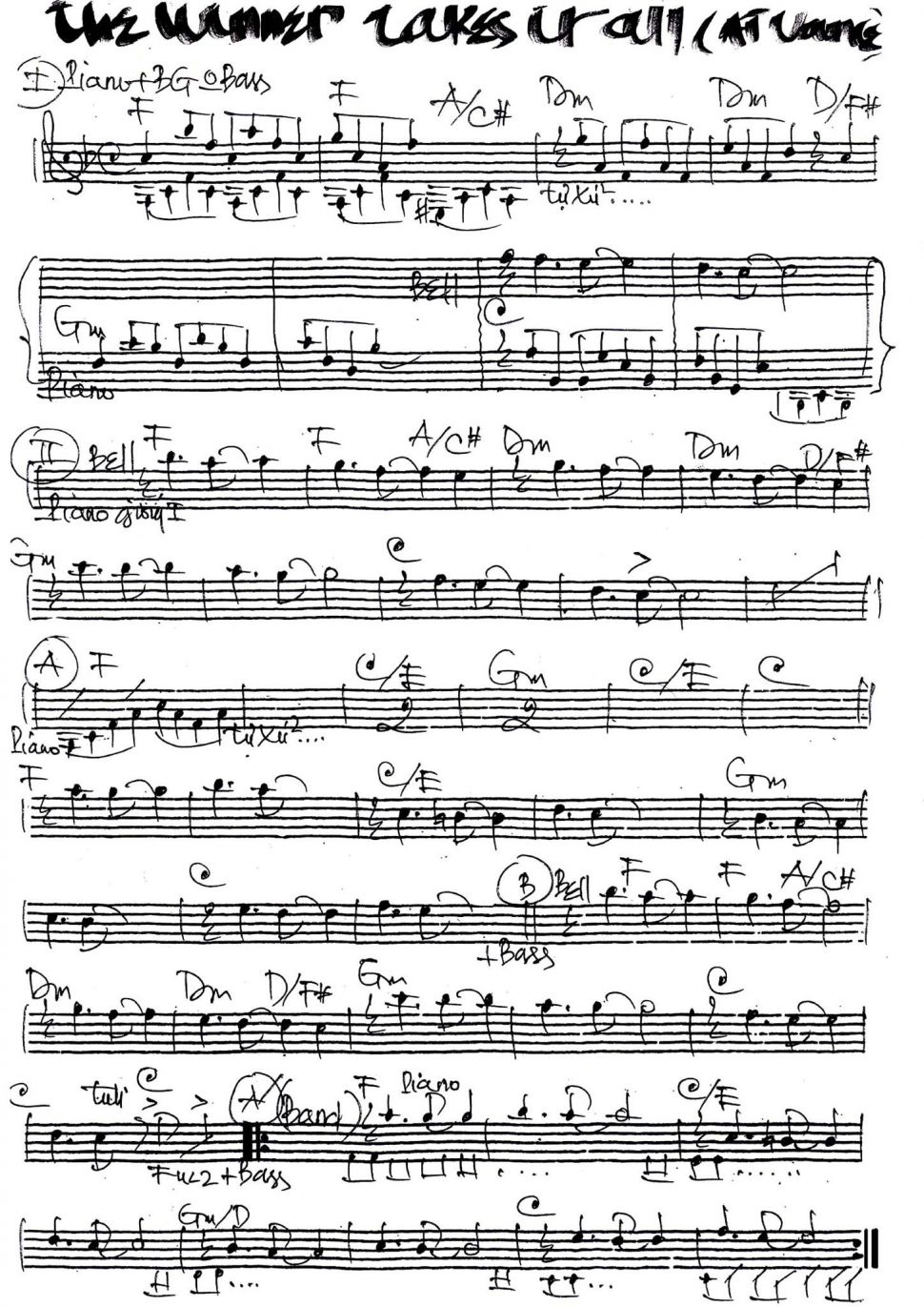 The Waner Takes It All sheet