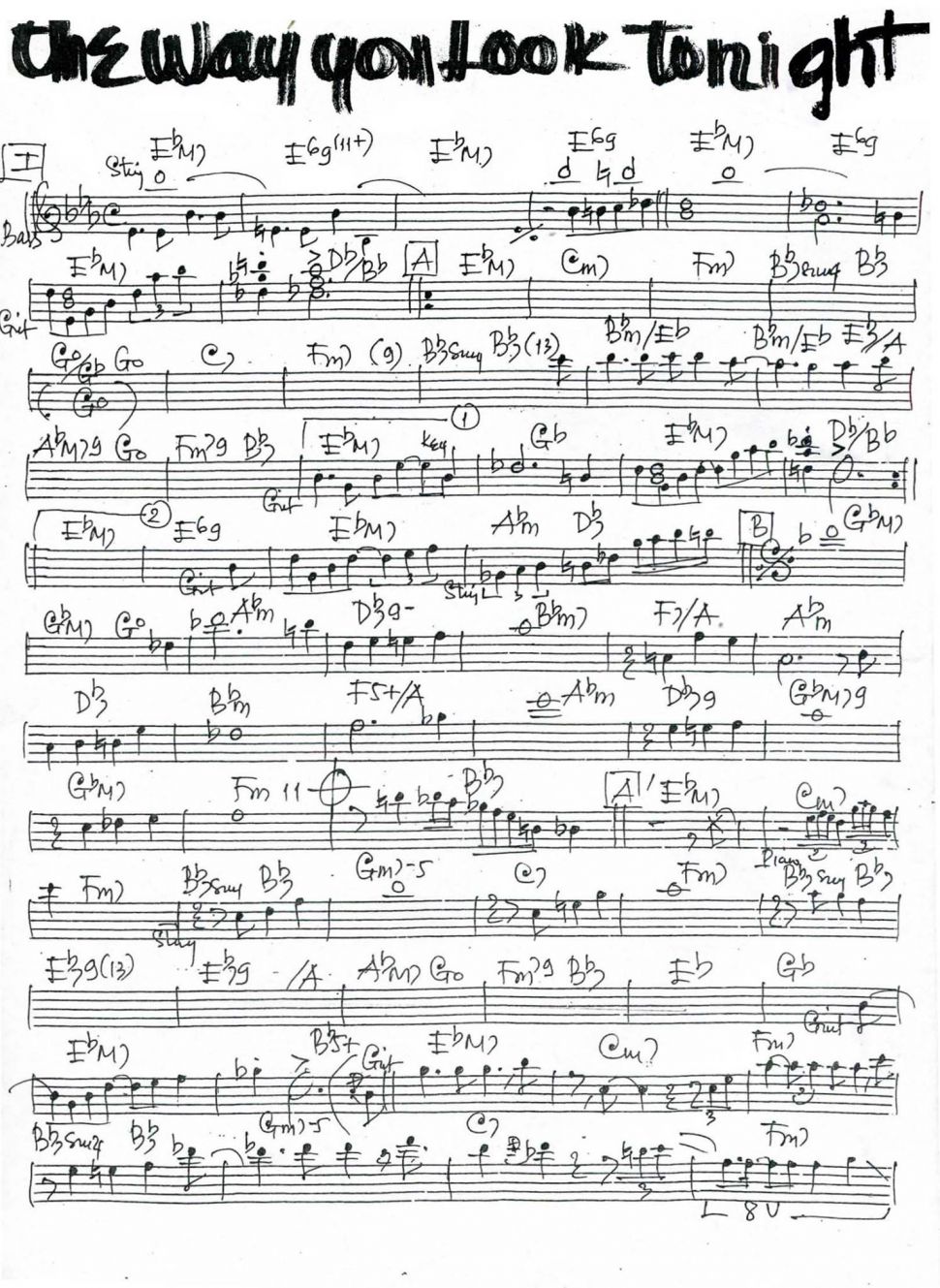 The Way You Look Tonight sheet