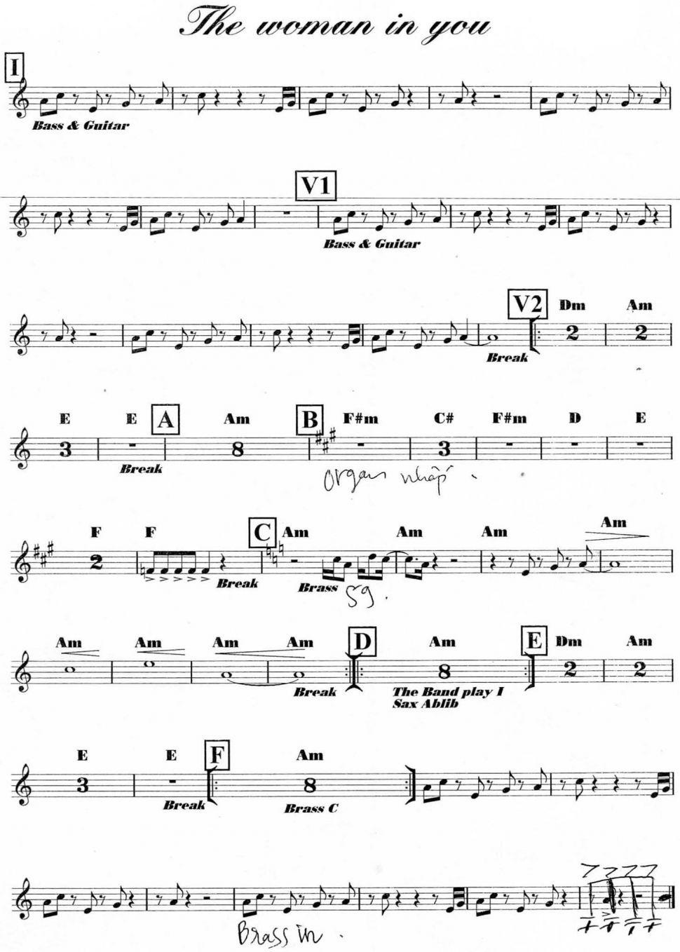 The Woman In You sheet