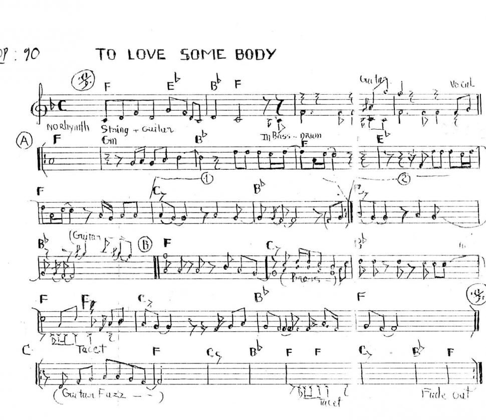 To Love Some Body sheet