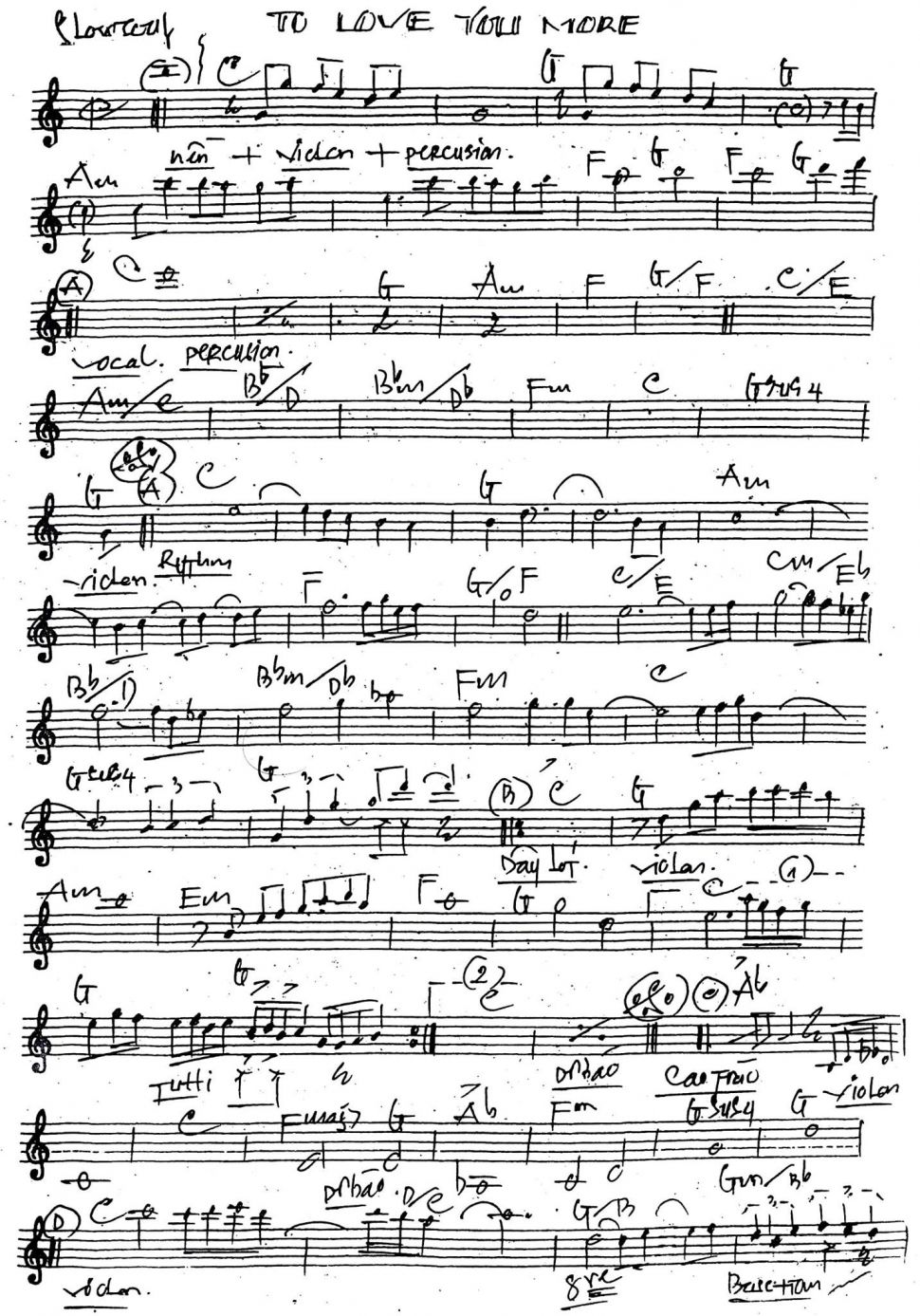 To Love You More sheet