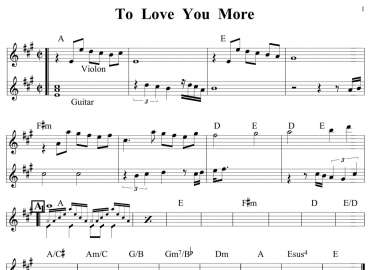 To Love You More sheet