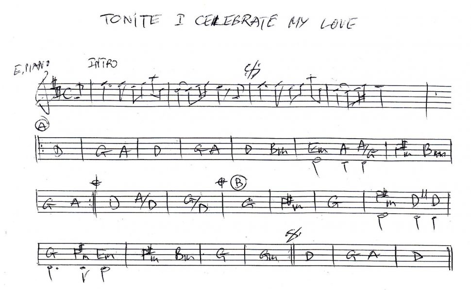 Tonite I CeLebrate My Love sheet