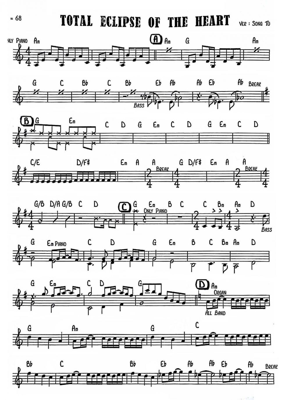 Total Eclipse Of The Heart sheet