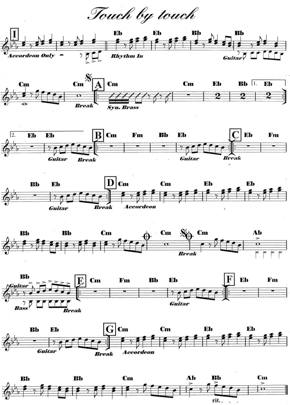 Touch By Touch sheet