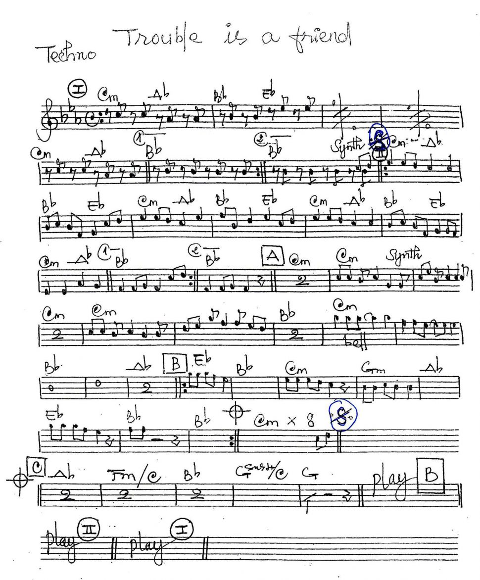 Trouble Is A Friend sheet