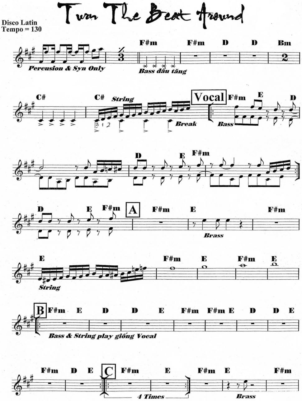 Turn The Beat Around sheet