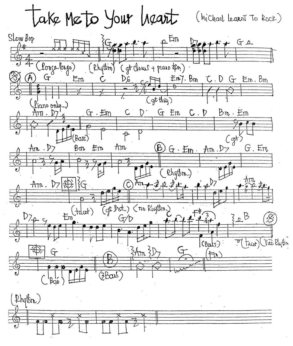 Take Me To Your Heart sheet