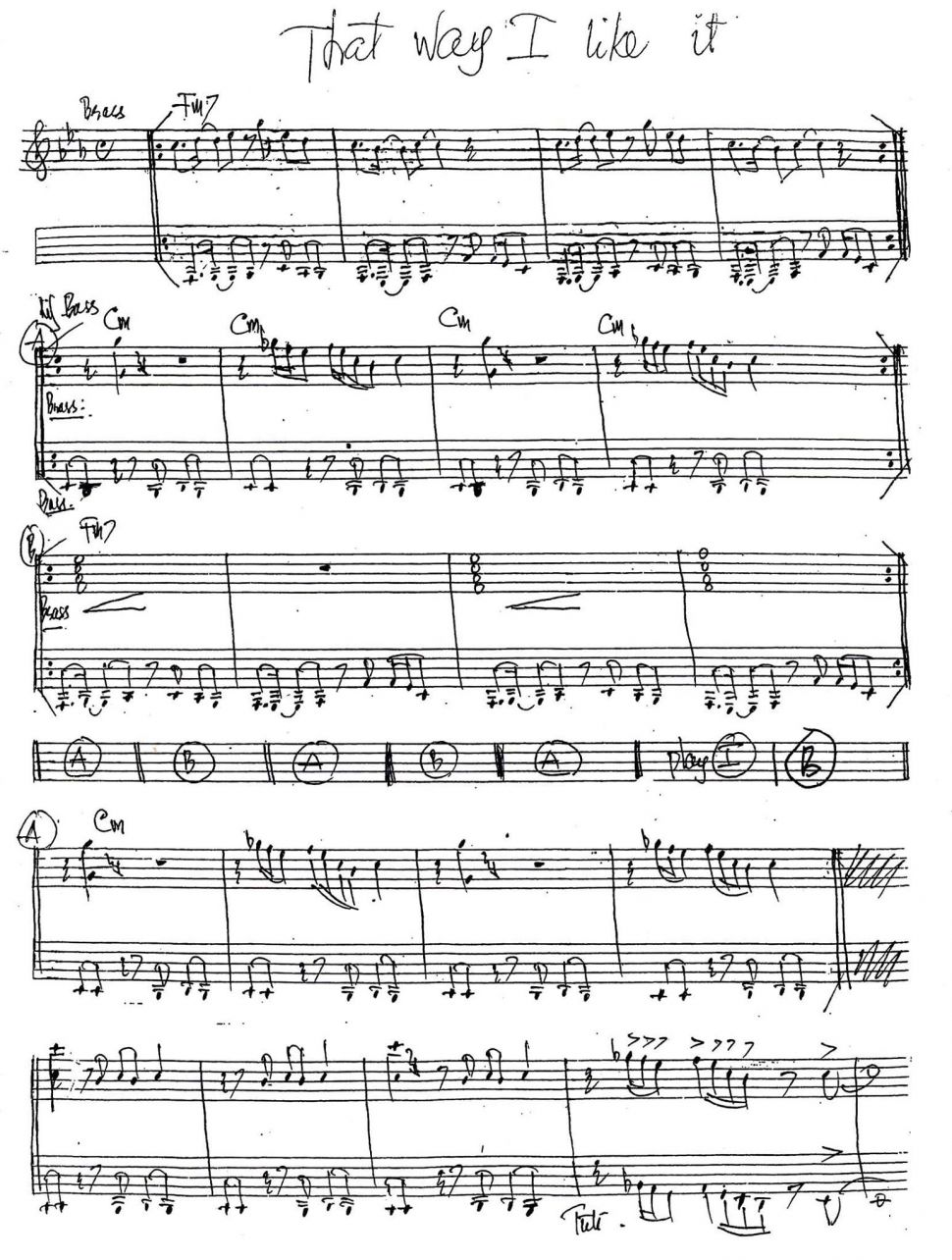 That Way I Like It sheet