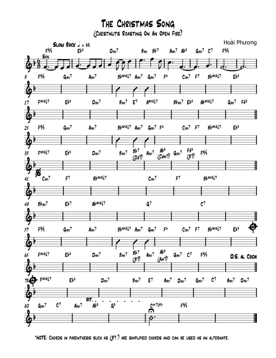 The Christmas Song sheet