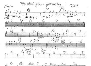 The Girl From Yesterday sheet