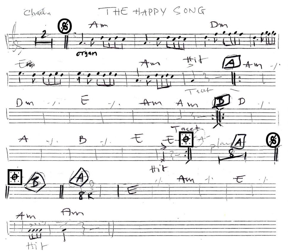 The Happy Song sheet