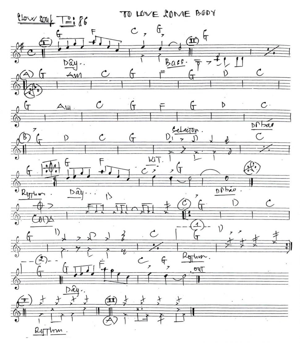 To Love Some Body sheet