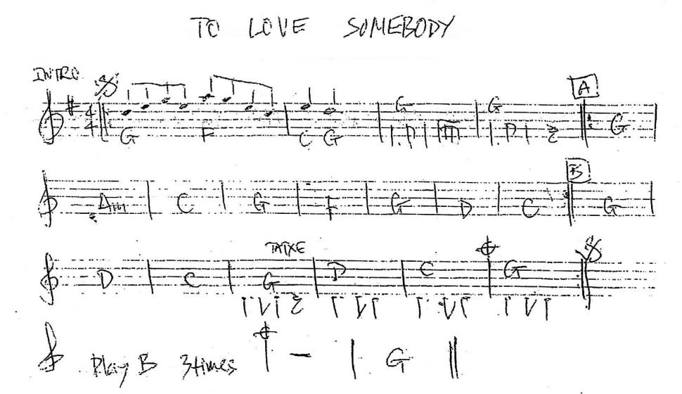 To Love Somebody sheet