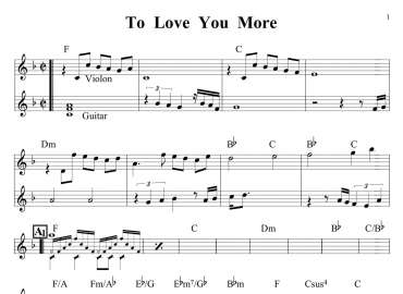To Love You More sheet
