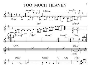 Too Much Heaven sheet