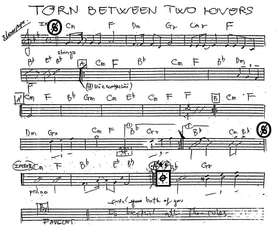 Torn Between Two Loves sheet