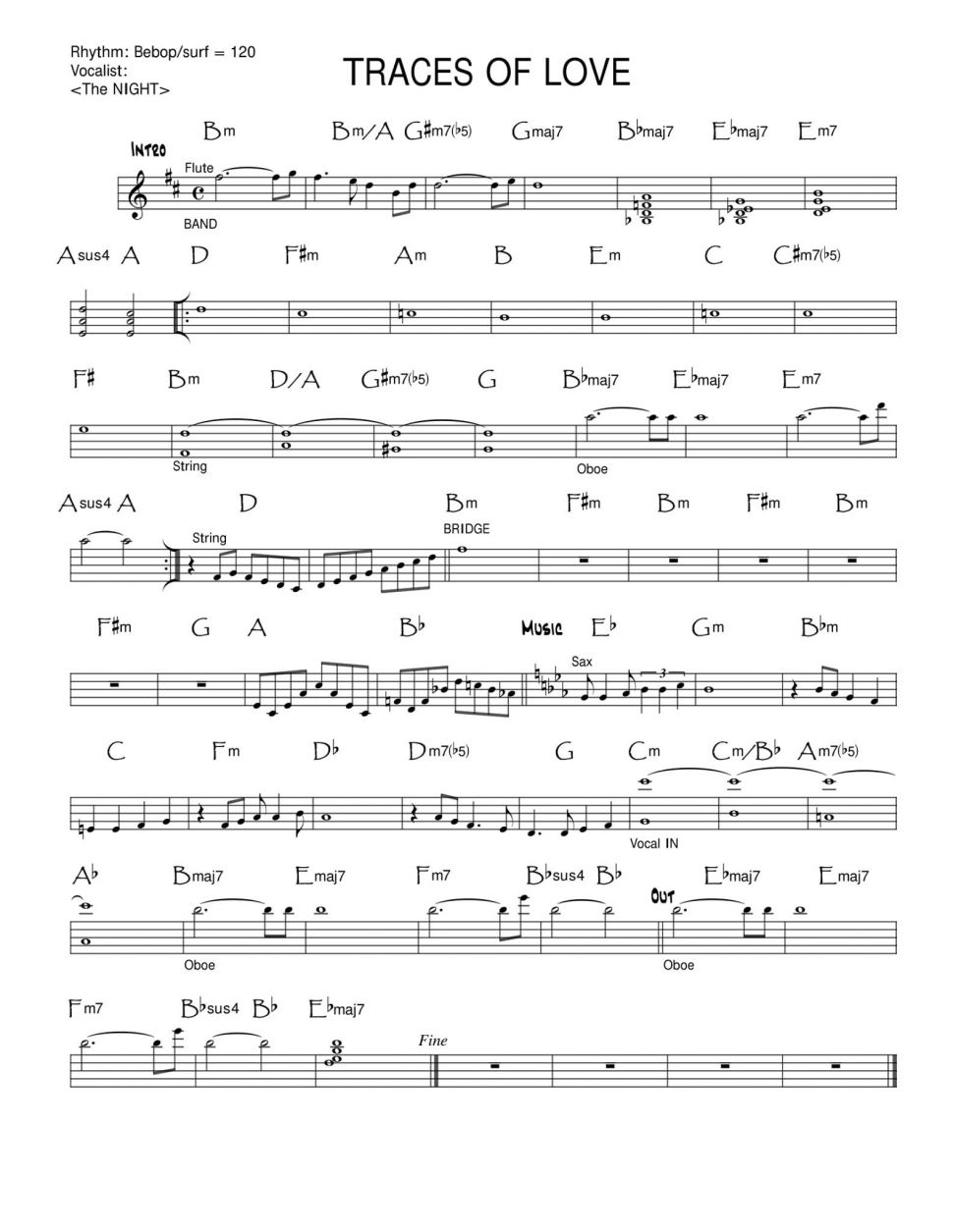 Traces Of Love sheet