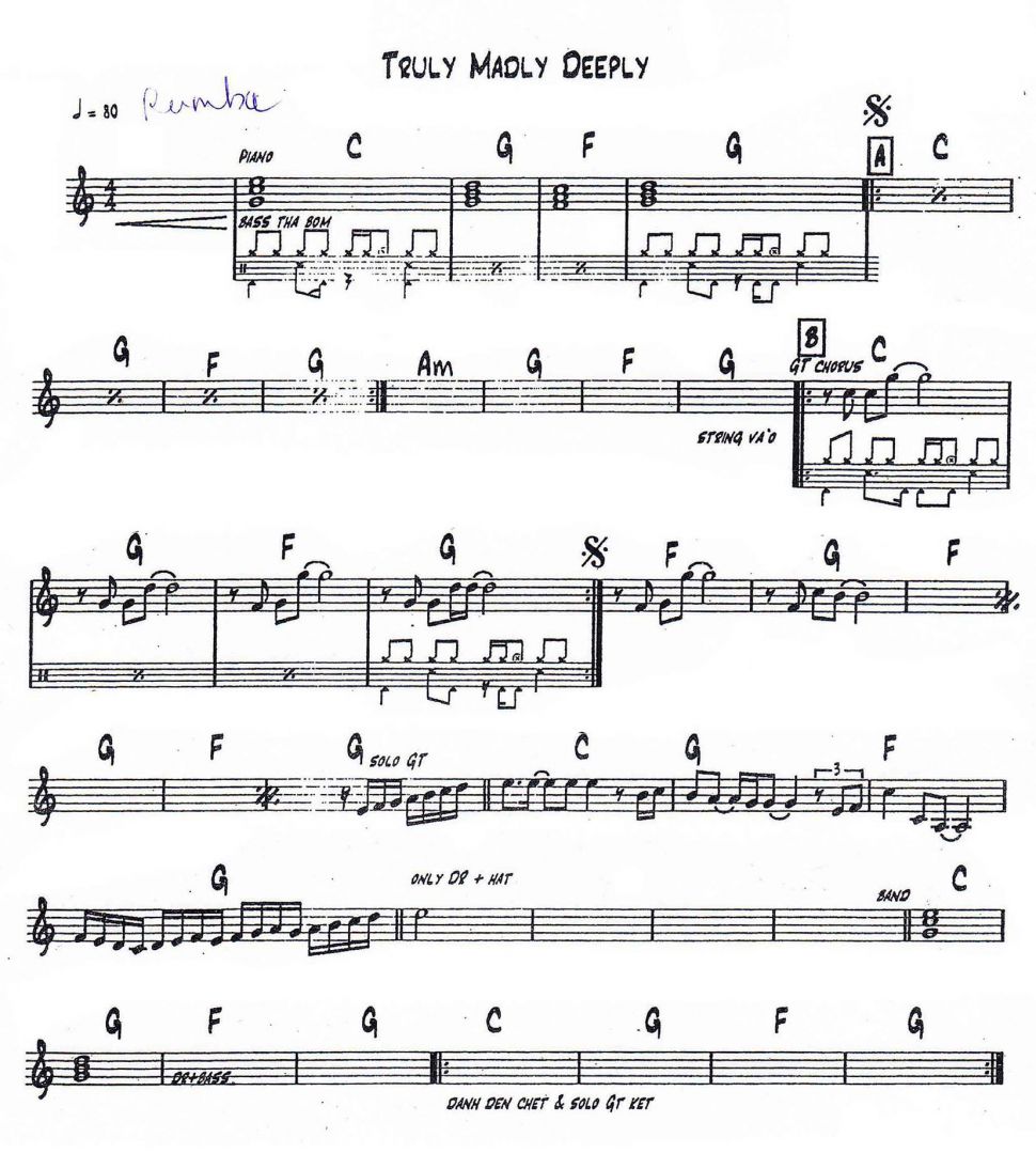 Truly Madly Deeply sheet