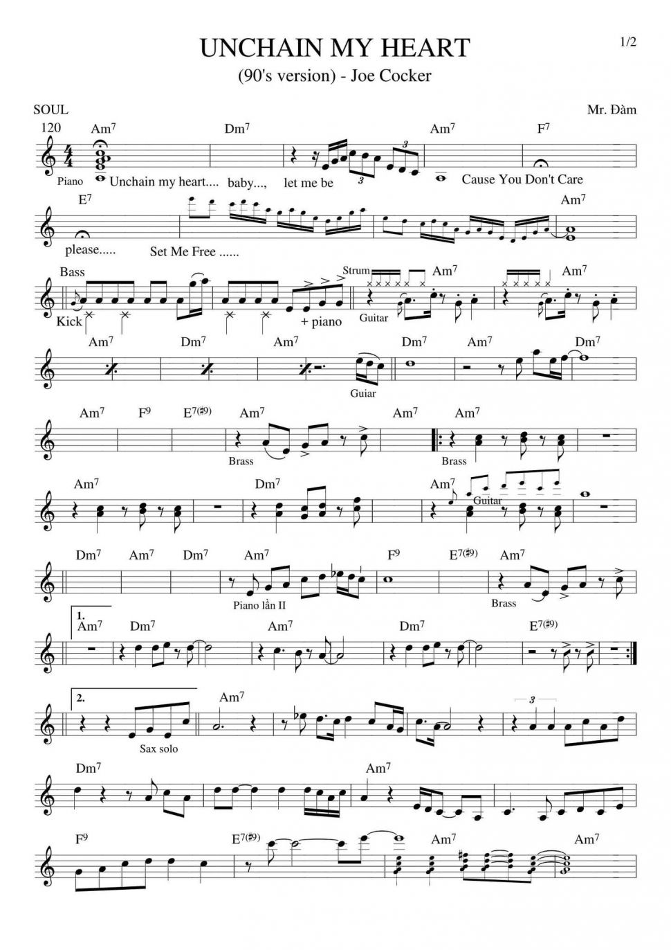 Unchain my heart sheet