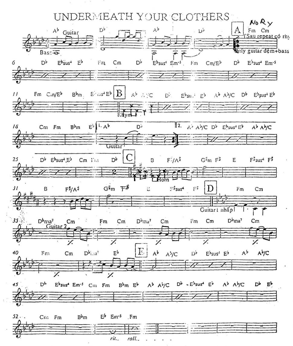 Undermeath your clothers sheet