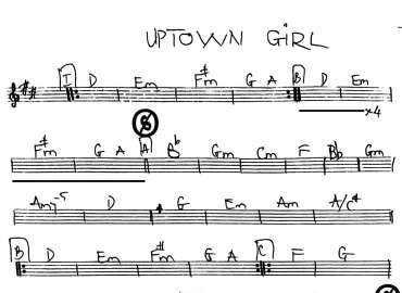 Uptown girl sheet