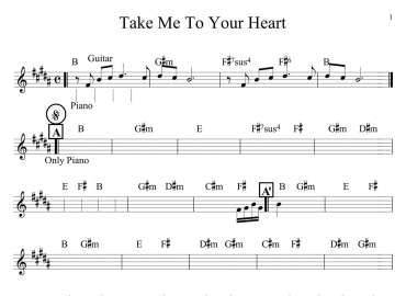 Take Me To Your Heart sheet