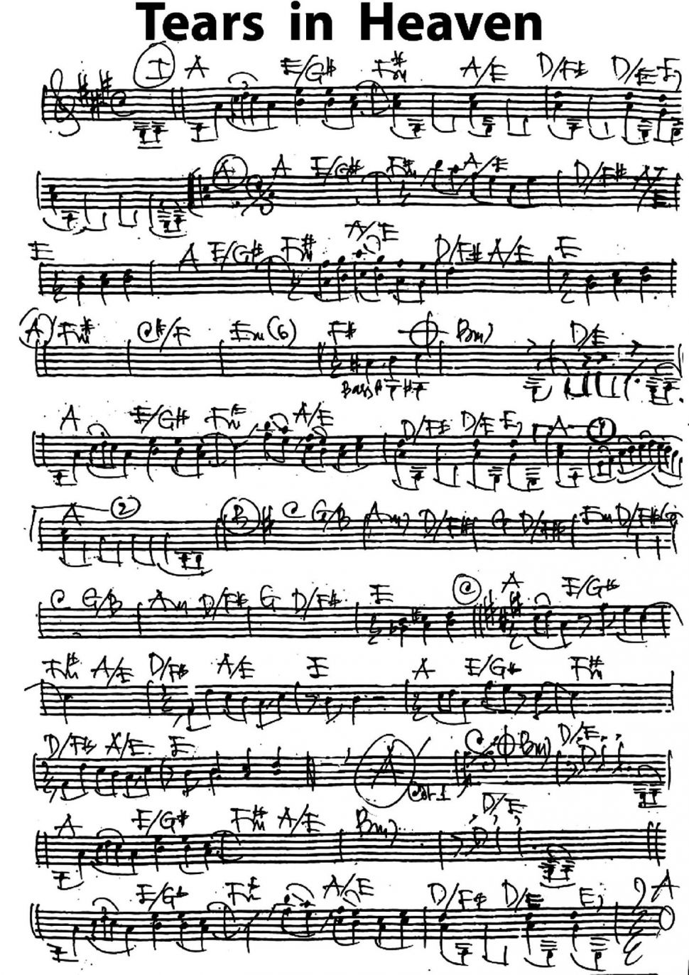 Tears In Heaven sheet