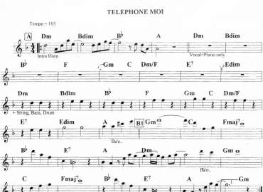 Telephone Moi sheet