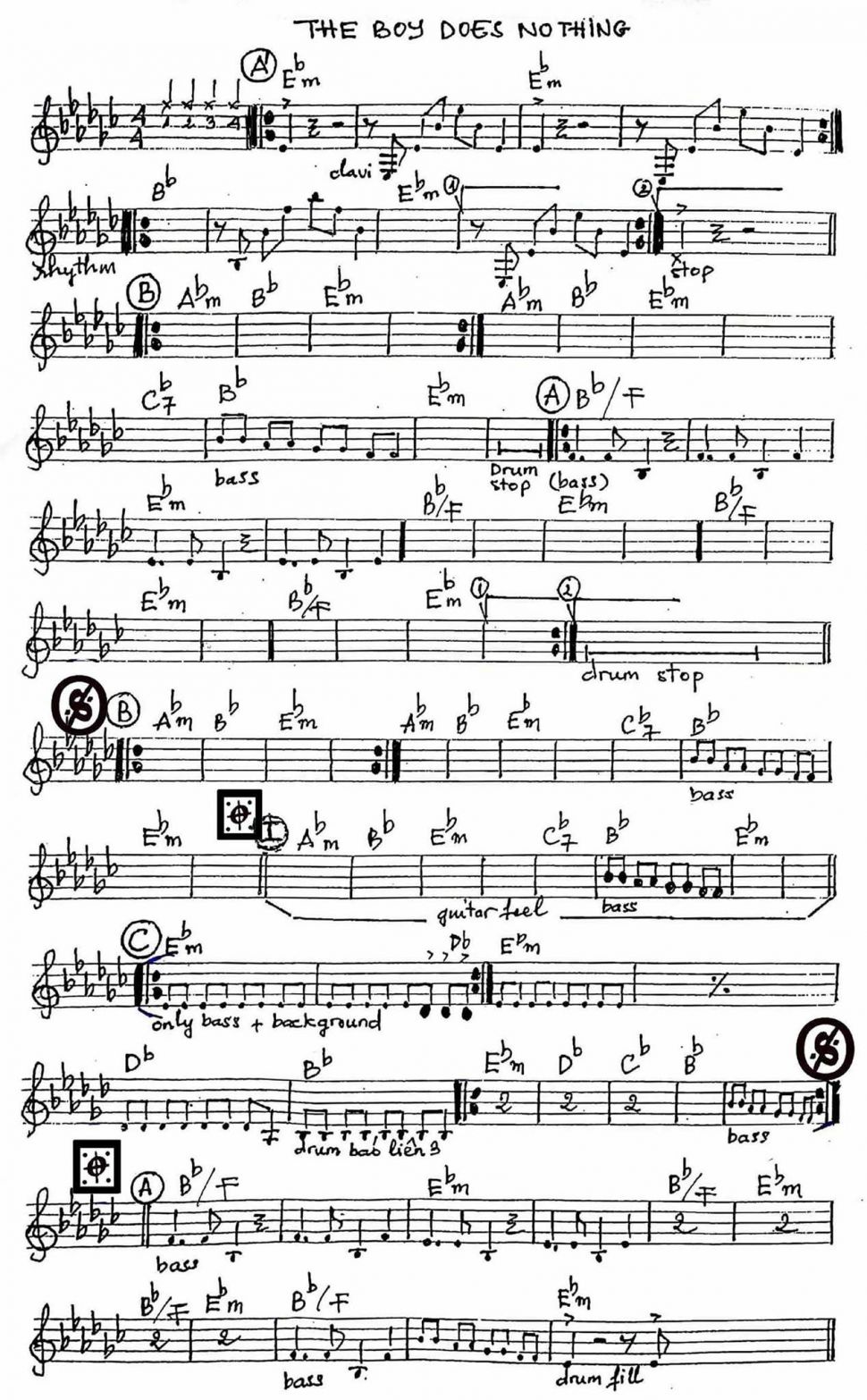 The Boy Does Nothing sheet