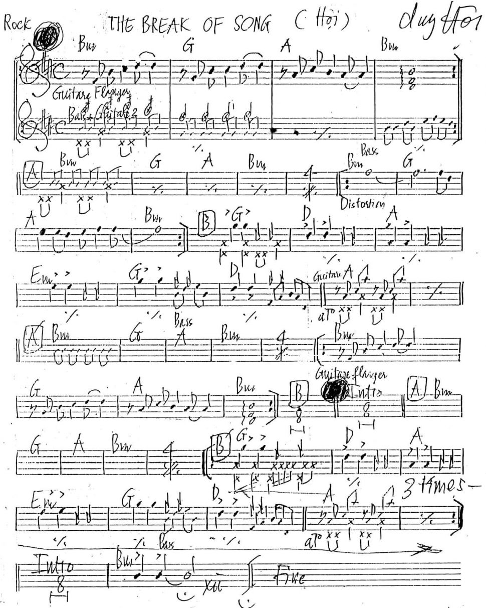 The Break Of Song sheet