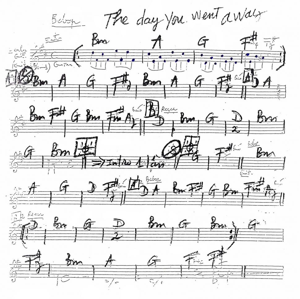 The Day You Went Away sheet