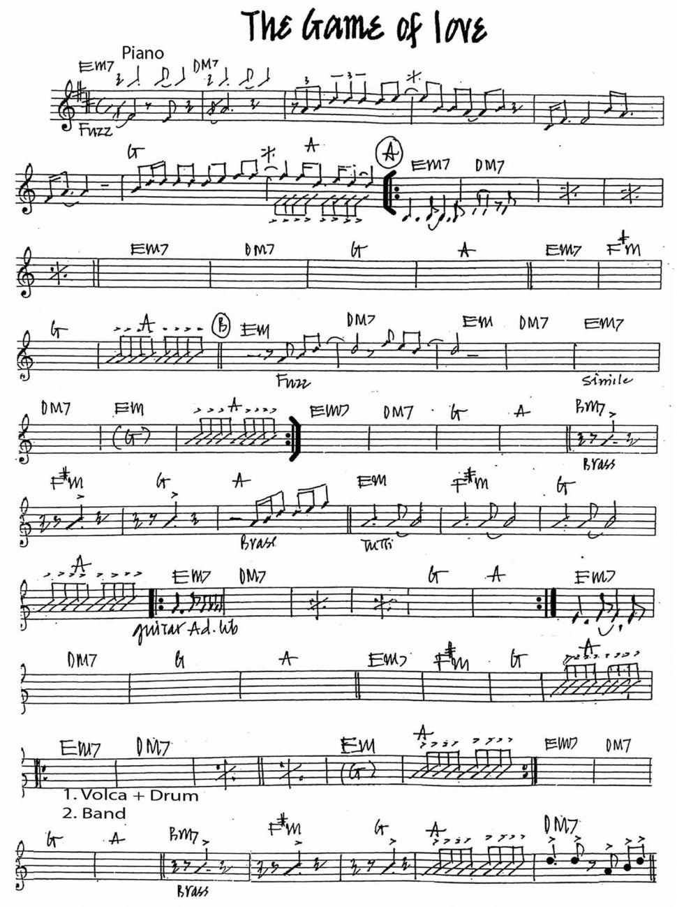 The Game Of Love sheet