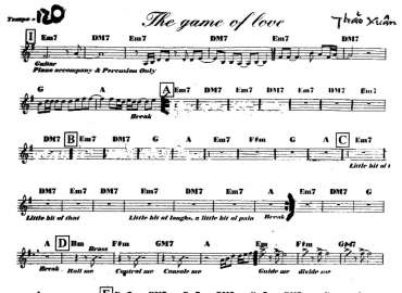 The Game Of Love sheet