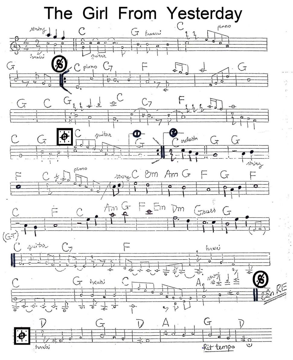 The Girl From Yesterday sheet