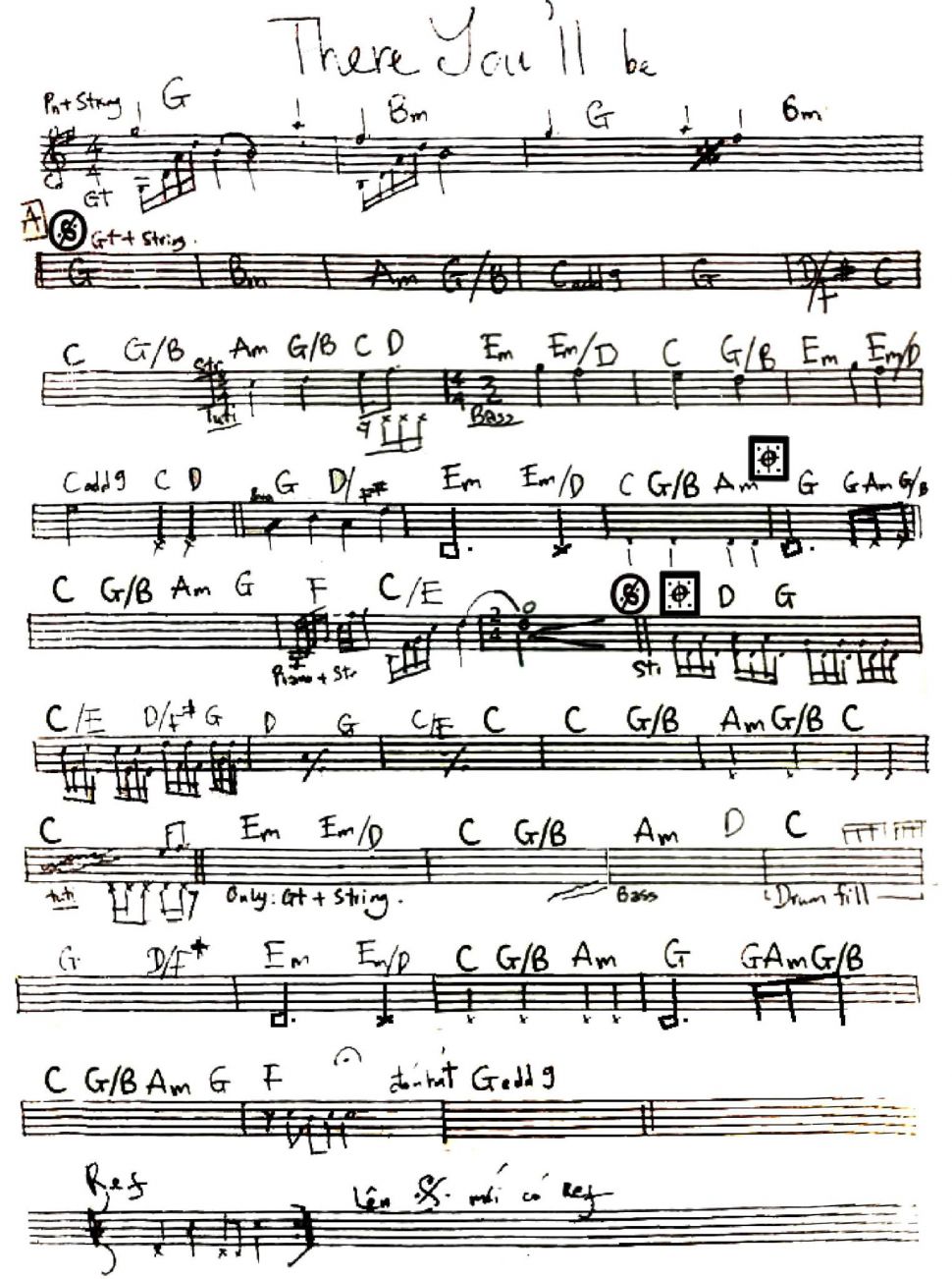 There You'll Be sheet