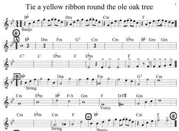 Tie A Yellow Ribbon Round The Ole Oak Tree sheet