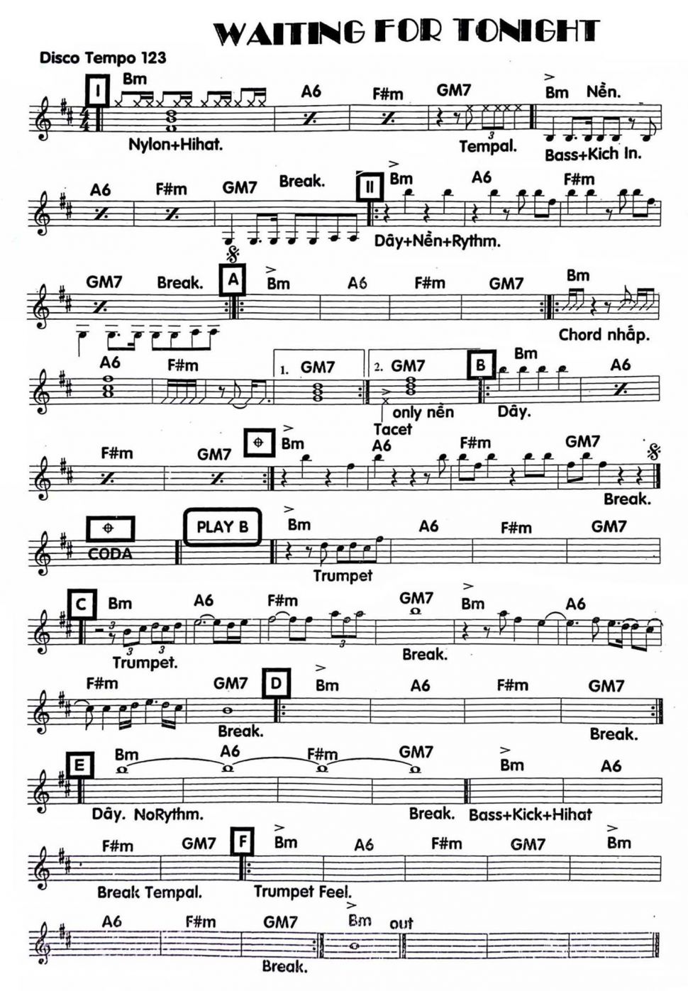 Waiting For Tonight sheet