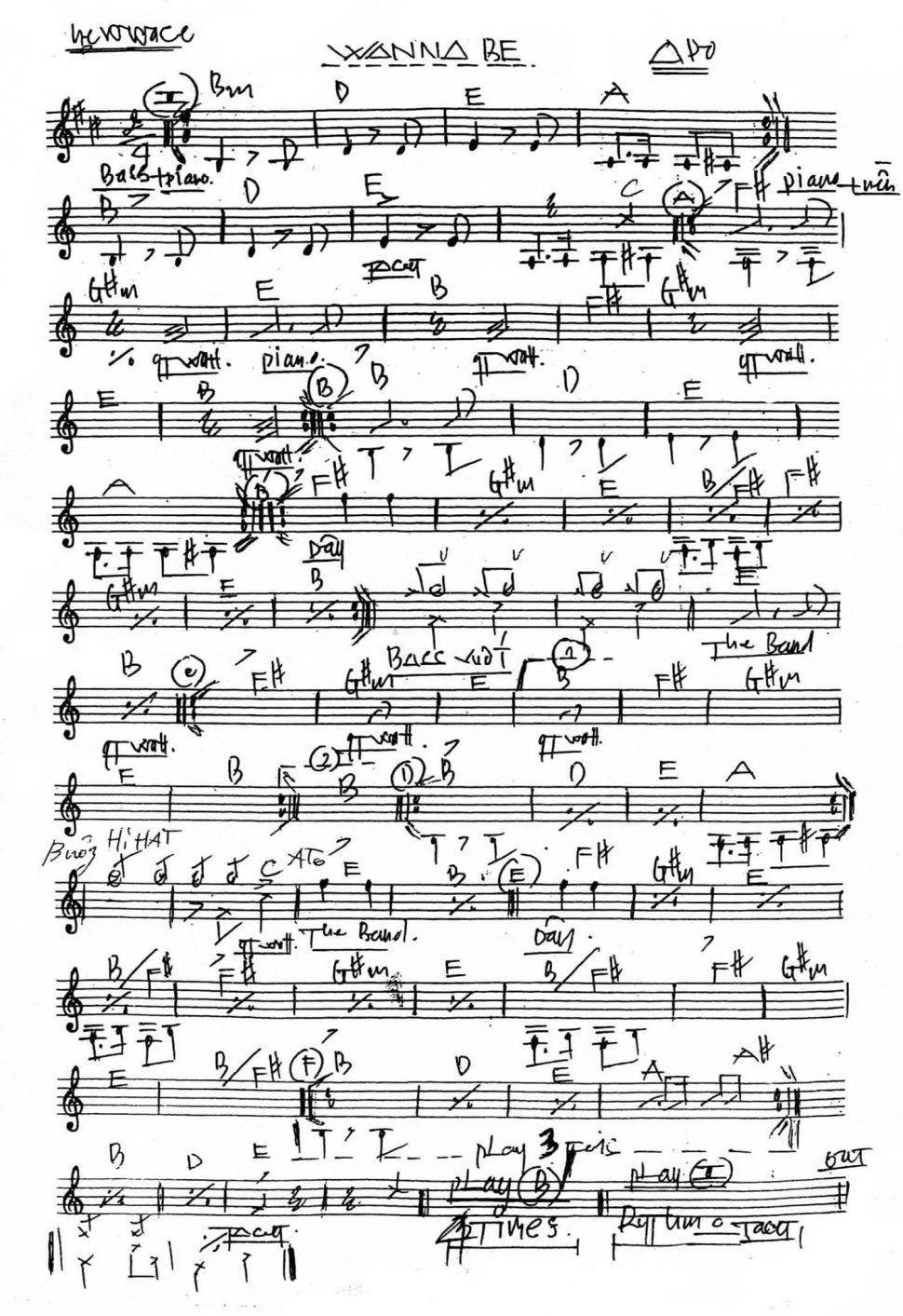 Wanna Be sheet