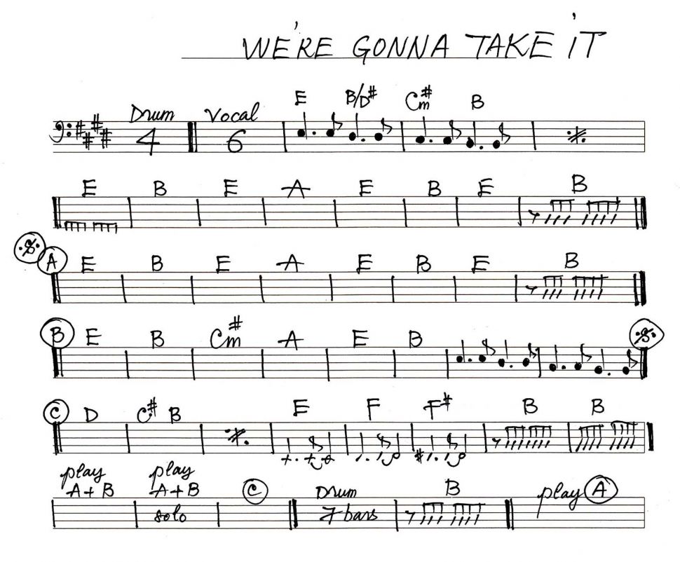 We're Gonna Take It sheet