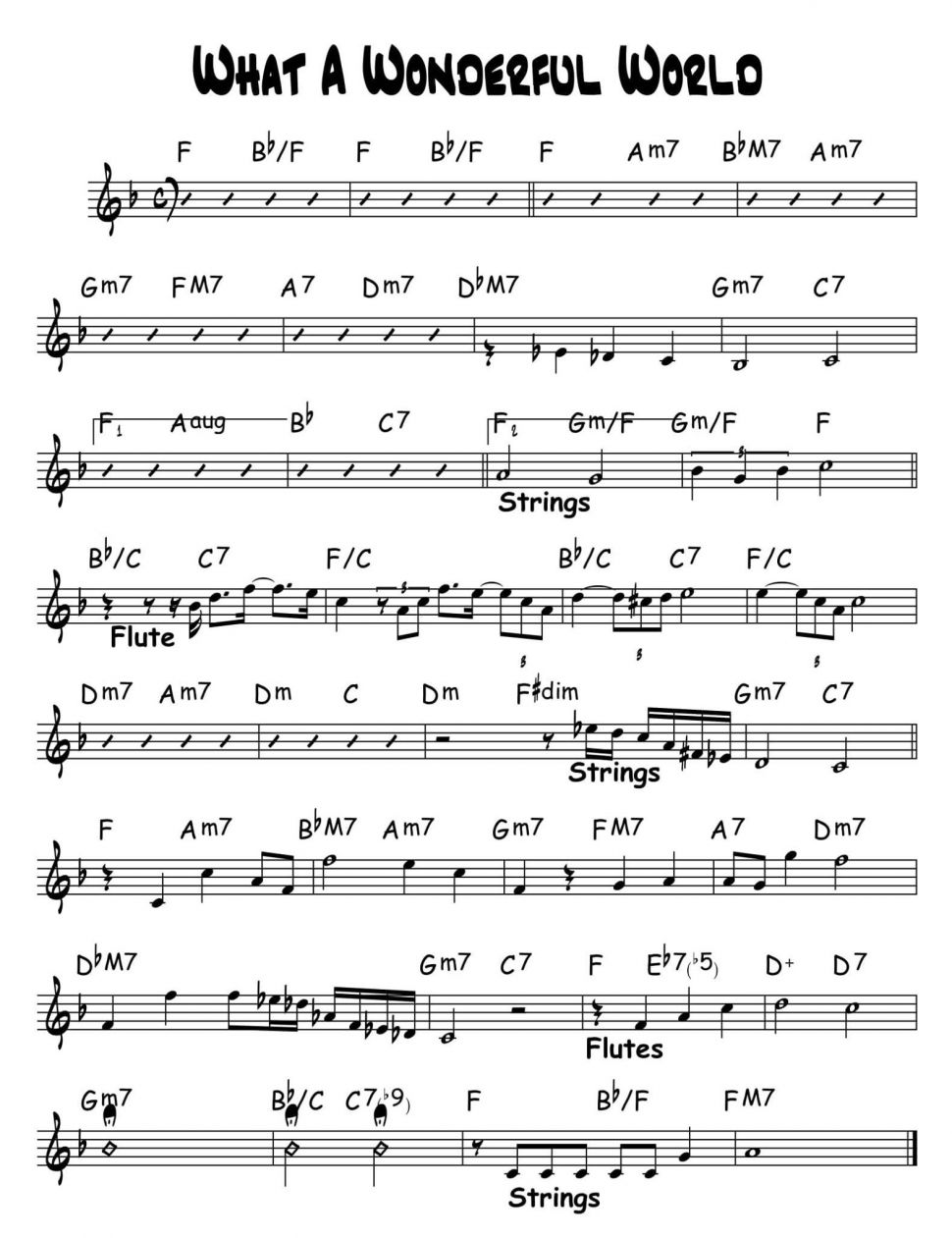 What A Wonderful World sheet