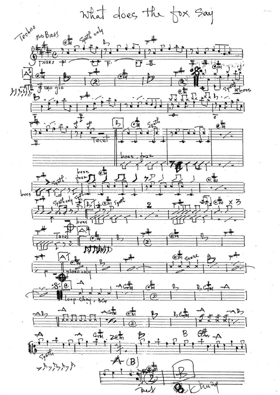 What Does The Fox Say sheet