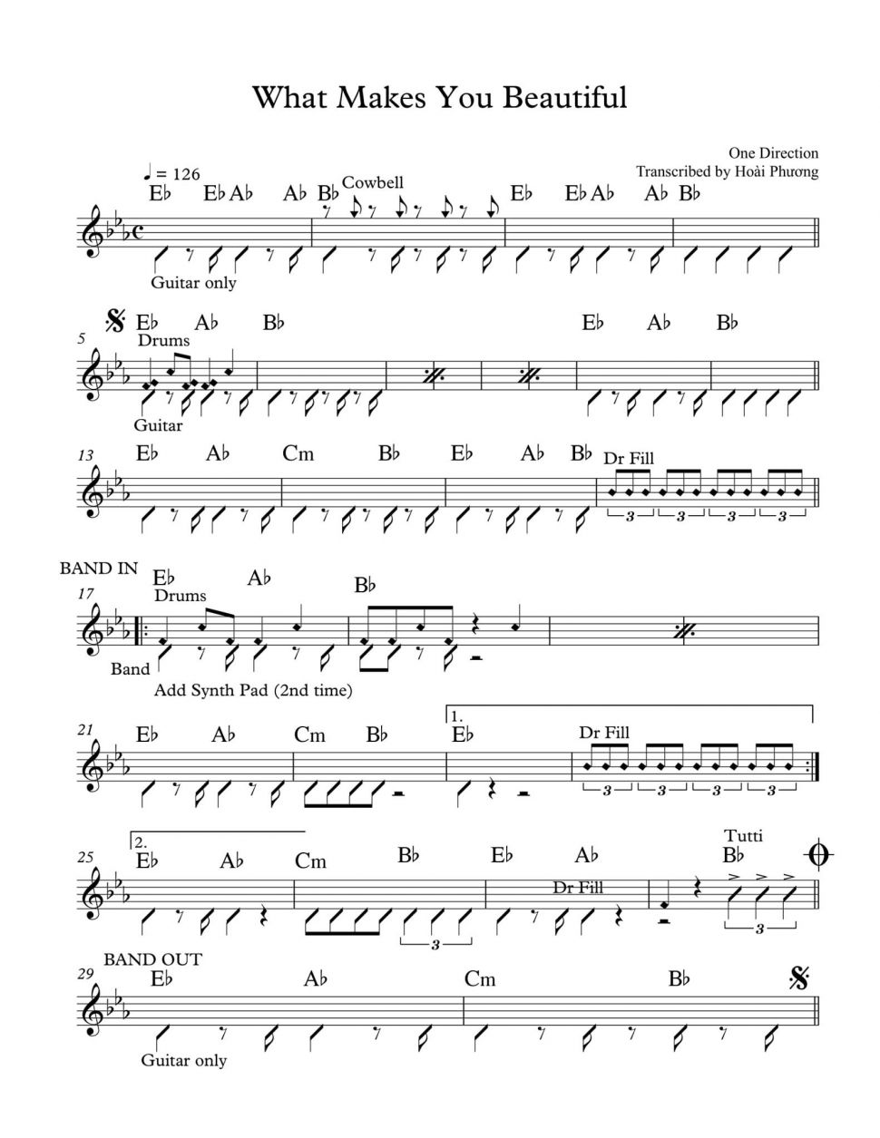 What Makes You Beautiful sheet