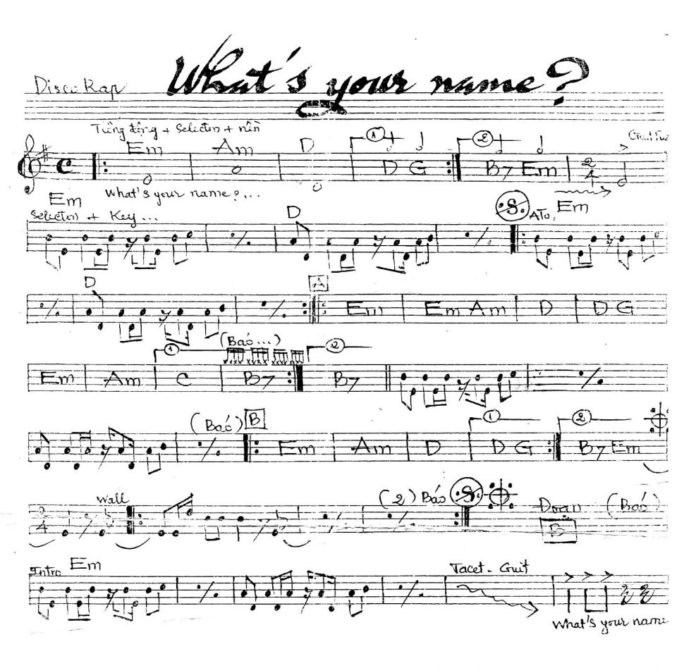 What's Your Name? sheet