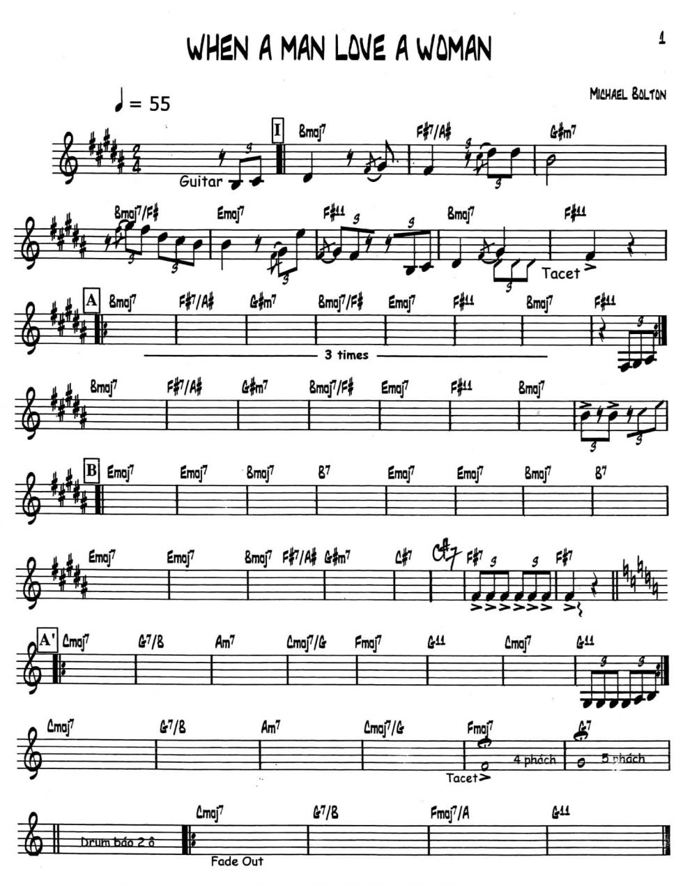 When A Man Love A Woman sheet