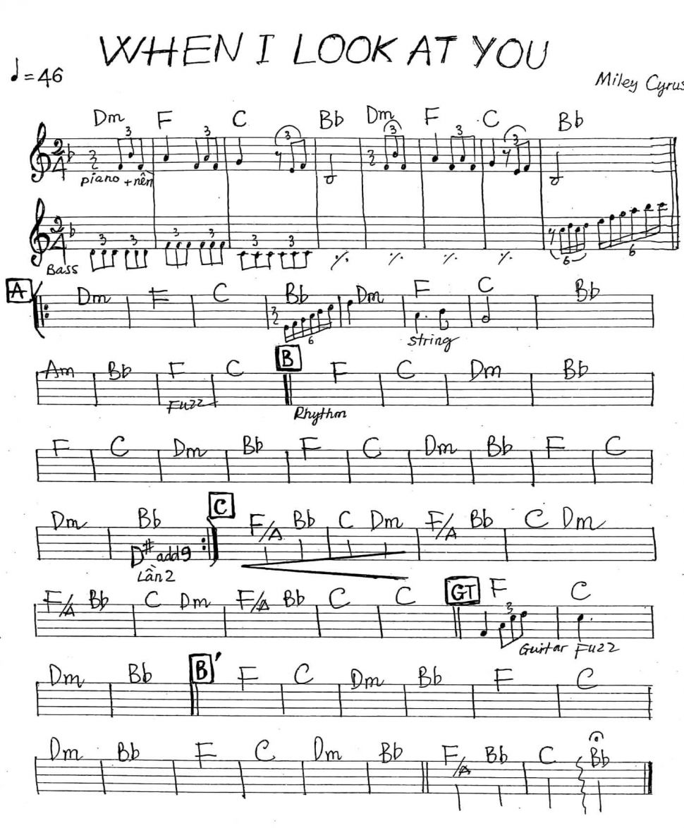 When I Look At You sheet