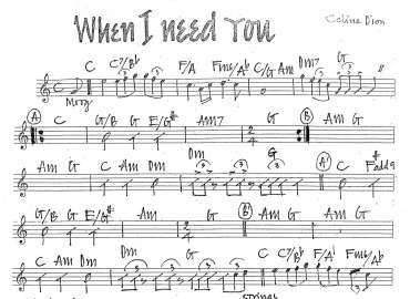 When I Need You sheet
